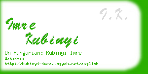 imre kubinyi business card
